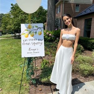 White satin set! WeWoreWhat